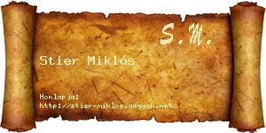 Stier Miklós névjegykártya
