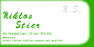 miklos stier business card